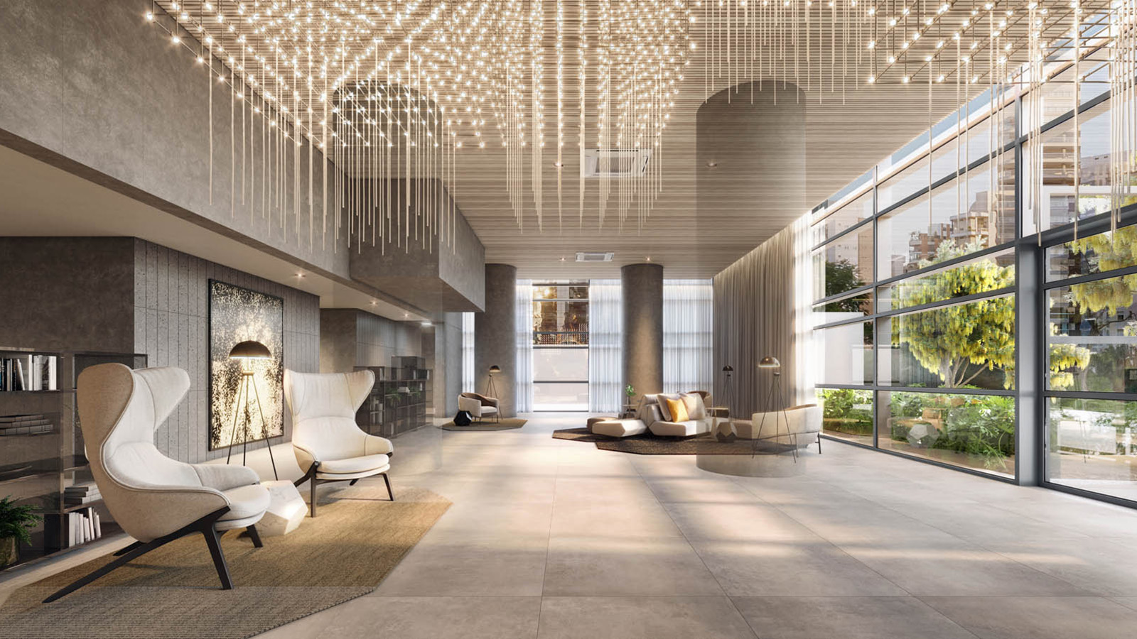 Tegra-Incorporadora-Perspectiva-Ilustrada-Area-de-Lazer-Externa-Apartamentos-Studios-Salas-Comerciais-Empreendimento-Aria-Higienopolis-Sao-Paulo-SP 021-1714952199102
